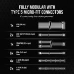 Corsair RM1200x Shift Gold ATX 3.1 Fully Modular White SMPS - Image 6
