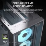 CORSAIR Frame 4000D RS ARGB White E-ATX Mid Tower Case - Image 2