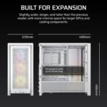 CORSAIR Frame 4000D RS ARGB White E-ATX Mid Tower Case - Image 8