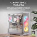 Corsair 3500X RS-R ARGB White E-ATX Mid Tower Case - Image 2