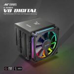 Ant Esports V8 Digital ARGB 120mm Dual Tower CPU Air Cooler with Temperature Display - Image 2