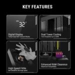 Ant Esports V8 Digital ARGB 120mm Dual Tower CPU Air Cooler with Temperature Display - Image 3