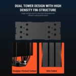 Ant Esports V8 Digital ARGB 120mm Dual Tower CPU Air Cooler with Temperature Display - Image 8