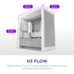 NZXT H3 Flow White M-ATX Mini Tower Case 2025 Edition - Image 2